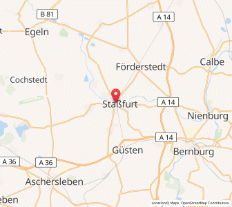 Map of Staßfurt, Saxony-Anhalt