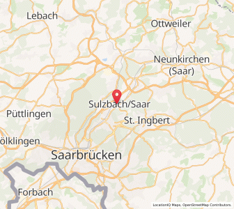 Map of Sulzbach, Saarland