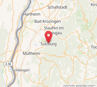 Map of Sulzburg, Baden-Wurttemberg