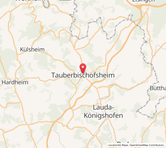 Map of Tauberbischofsheim, Baden-Wurttemberg