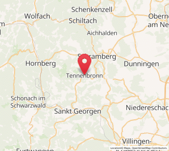 Map of Tennenbronn, Baden-Wurttemberg
