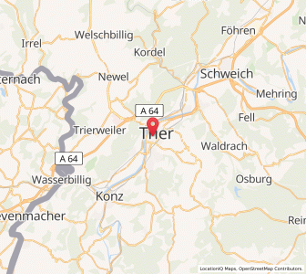 Map of Trèves, Rheinland-Pfalz