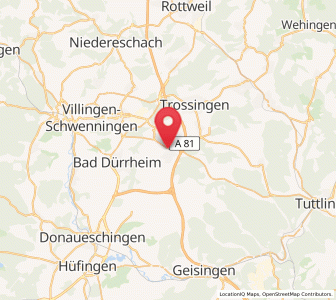 Map of Tuningen, Baden-Wurttemberg