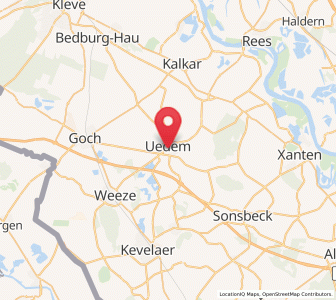 Map of Uedem, North Rhine-Westphalia