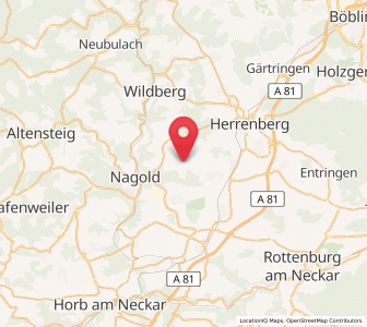 Map of Unterjettingen, Baden-Wurttemberg