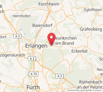 Map of Uttenreuth, Bavaria