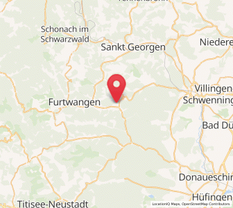 Map of Vöhrenbach, Baden-Wurttemberg