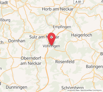 Map of Vöhringen, Baden-Wurttemberg
