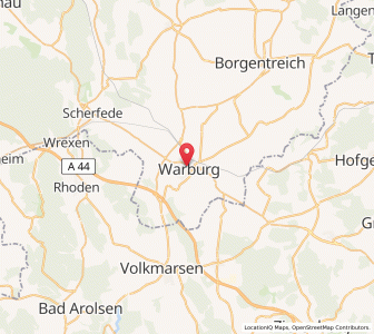 Map of Warburg, North Rhine-Westphalia