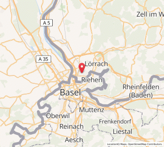 Map of Weil-am-Rhein, Baden-Wurttemberg