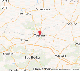 Map of Weimar, Thuringia