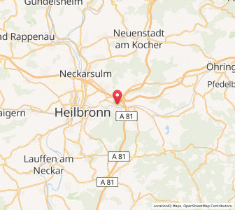 Map of Weinsberg, Baden-Wurttemberg