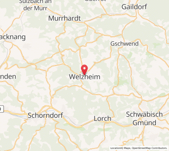 Map of Welzheim, Baden-Wurttemberg