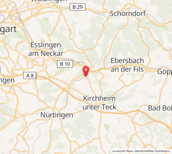 Map of Wernau, Baden-Wurttemberg
