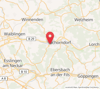 Map of Winterbach, Baden-Wurttemberg