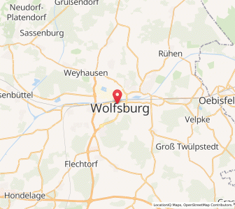 Map of Wolfsbourg, Lower Saxony