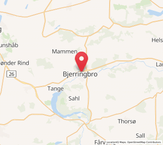 Map of Bjerringbro, Central Jutland