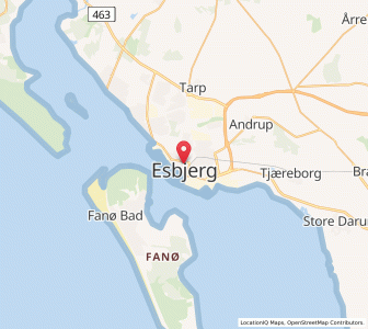 Map of Esbjerg, South Denmark