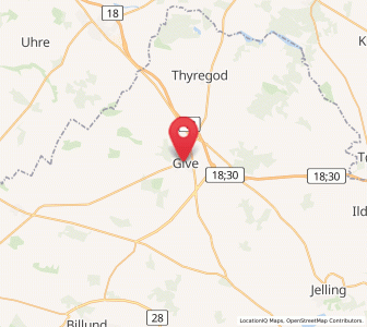 Map of Give, South Denmark