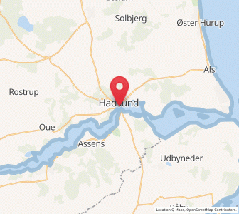 Map of Hadsund, North Denmark
