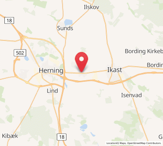 Map of Hammerum, Central Jutland
