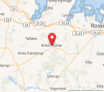 Map of Kirke Hvalsø, Zealand