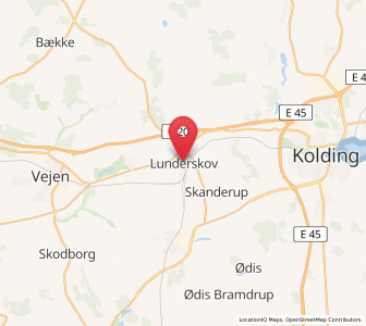 Map of Lunderskov, South Denmark