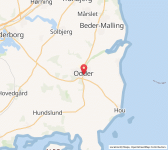 Map of Odder, Central Jutland