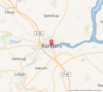 Map of Randers, Central Jutland