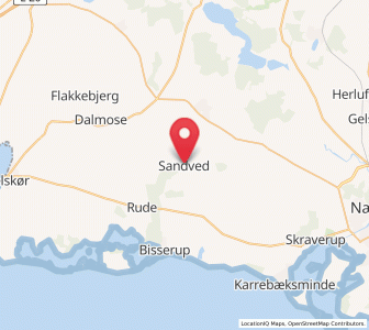 Map of Sandved, Zealand