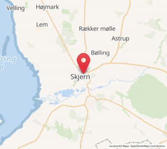 Map of Skjern, Central Jutland