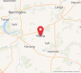 Map of Thorsø, Central Jutland