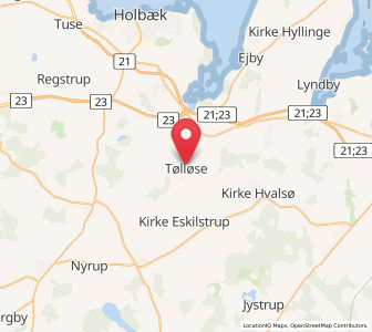 Map of Tølløse, Zealand