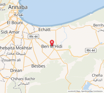 Carte : Ben Mehidi, El Tarf
