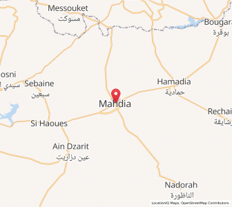 Carte : Mehdia daira de meghila, Tiaret