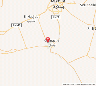 Carte : Oumache, Biskra