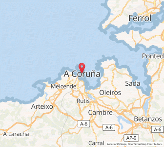 Map of La Corogne, Galicia