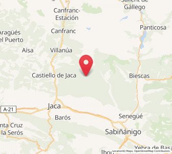 Map of Acín, Aragon