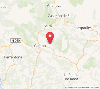 Map of Aguascaldas, Aragon