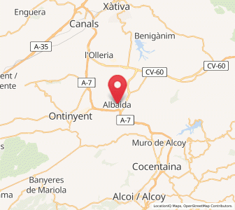 Map of Albaida, Valencia
