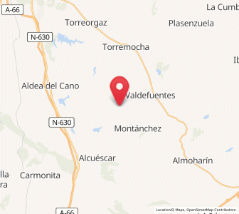 Map of Albalá, Extremadura