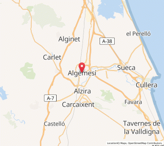 Map of Algemesí, Valencia