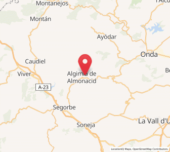 Map of Algimia de Almonacid, Valencia