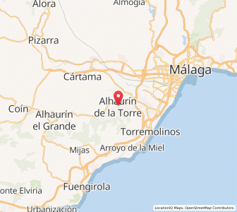 Map of Alhaurín de la Torre, Andalusia
