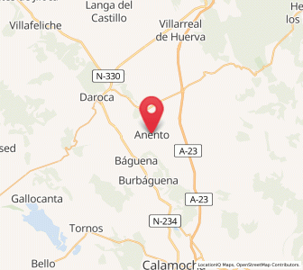 Map of Anento, Aragon
