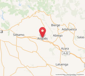 Map of Angüés, Aragon
