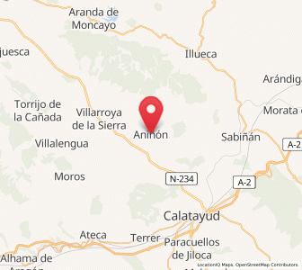 Map of Aniñon, Aragon
