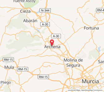 Map of Archena, Murcia
