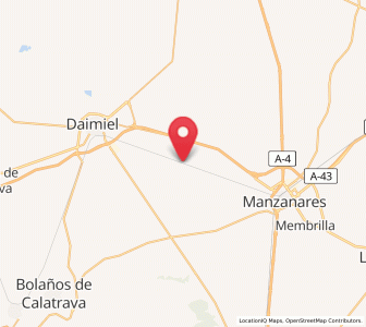 Map of Azuer, Castille-La Mancha