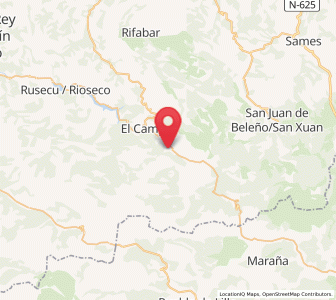 Map of Belerda, Asturias